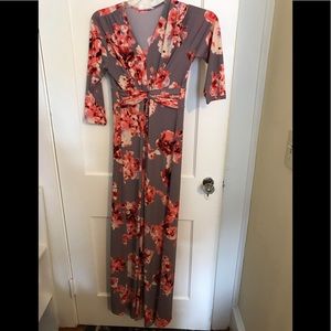 Floral Sleeved Maxi Dress